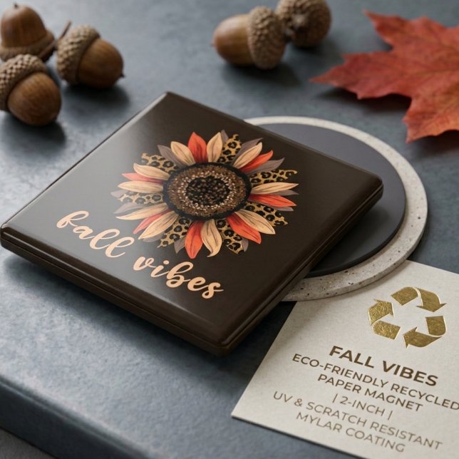 Fall Vibes Boho Sonnenblumen Herbst Elegante Magnet (Von Creator hochgeladen)