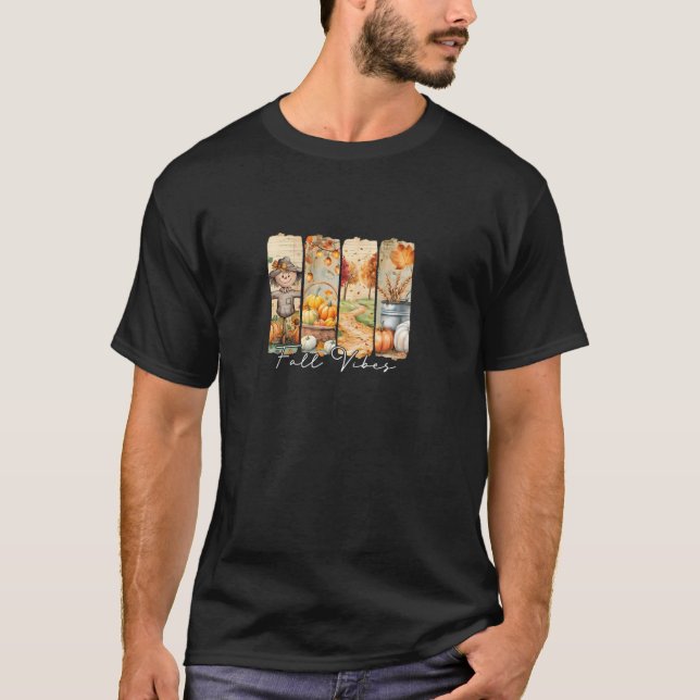 Fall Vibes Brushstroke Herbsternte Scarecrow The T-Shirt (Vorderseite)