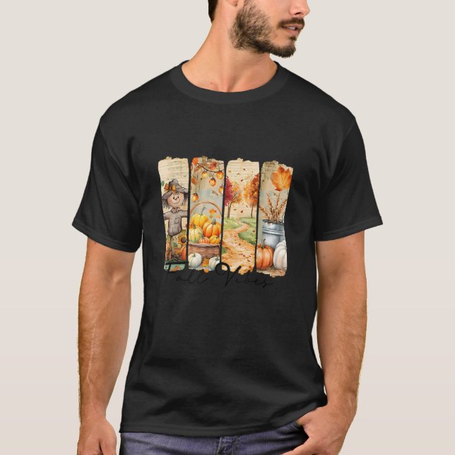Fall Vibes Brushstroke Herbsternte Scarecrow The T-Shirt (Vorderseite)