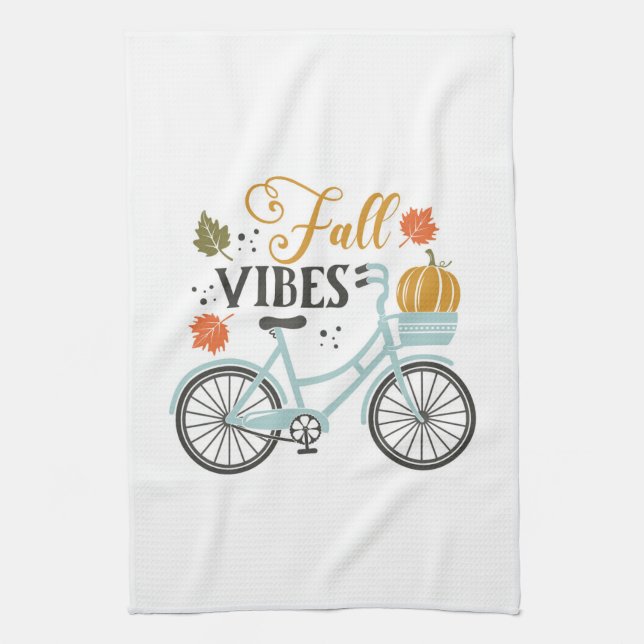 Fall Vibes by Bicycle Geschirrtuch (Vertikal)