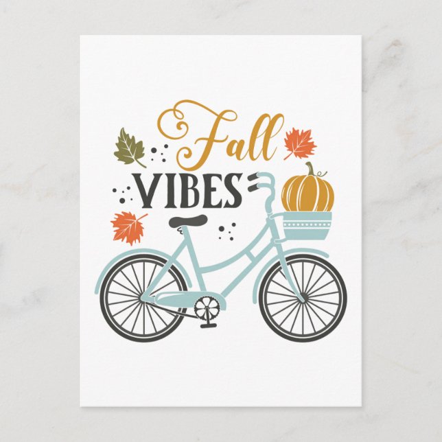 Fall Vibes by Bicycle Postkarte (Vorderseite)