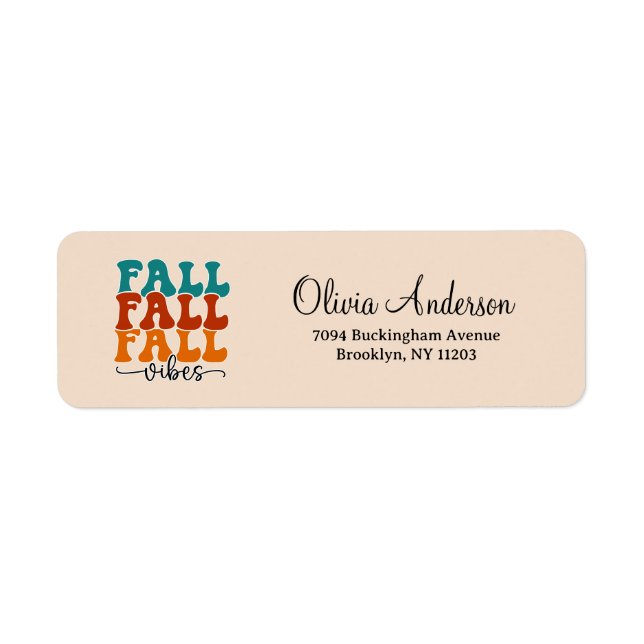 Fall Vibes Calligraphy Script-Rücksendeadresse (Vorne)