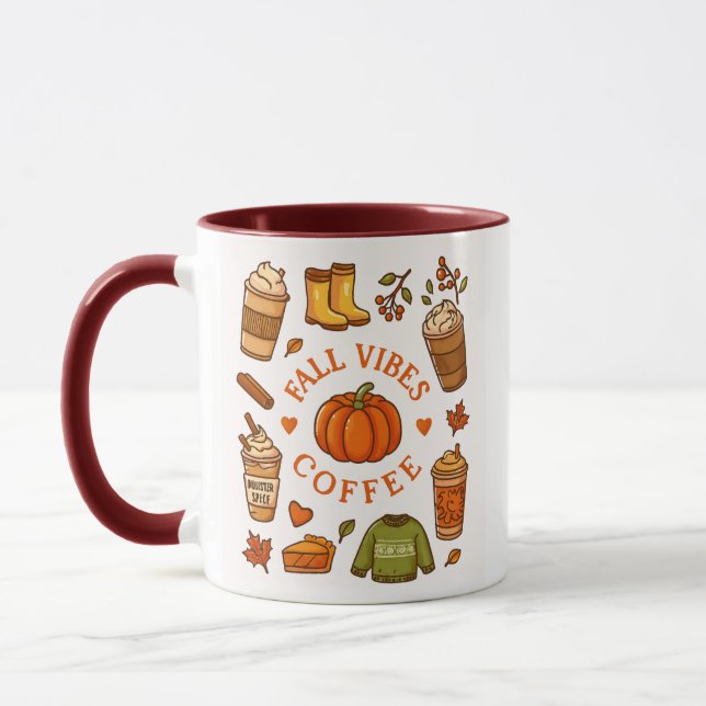 Fall Vibes Coffee Mug – Cozy Autumn Aesthetic  (Gauche)