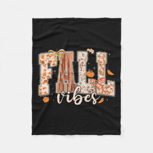Fall Vibes Coquette Bow Pumpkin Erntedank Autum Fleecedecke