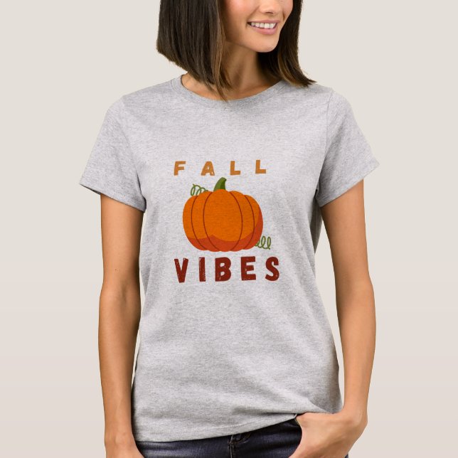 Fall Vibes – Cute Pumpkin Autumn T-Shirt (Vorderseite)