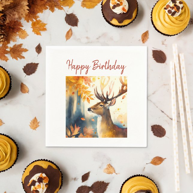 Fall vibes Deer - Geburtstag Serviette (Von Creator hochgeladen)