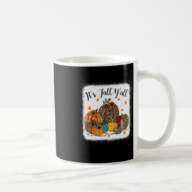 Fall Vibes Es ist Herbst Y'all Leopard Pumpkin Her Kaffeetasse (Rechts)