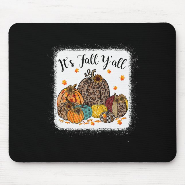 Fall Vibes Es ist Herbst Y'all Leopard Pumpkin Her Mousepad (Vorne)