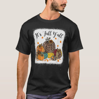 Fall Vibes Es ist Herbst Y'all Leopard Pumpkin Her T-Shirt