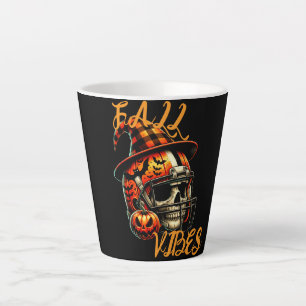 Fall Vibes Football Skull - Halloween-Tasse Milchtasse