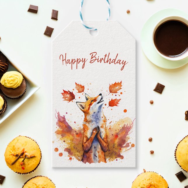 Fall vibes Fox - Geburtstag Geschenkanhänger (Von Creator hochgeladen)
