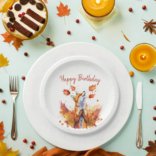 Fall vibes Fox - Geburtstag Pappteller