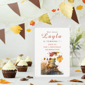 Fall vibes Frog - Einladungskarte zum Geburtstag