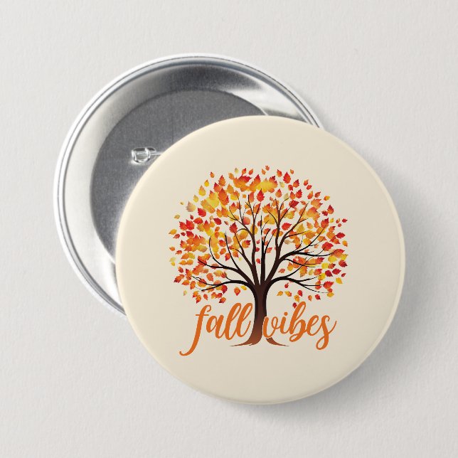 Fall Vibes - Gemütlicher Fall Tree Button (Vorne & Hinten)