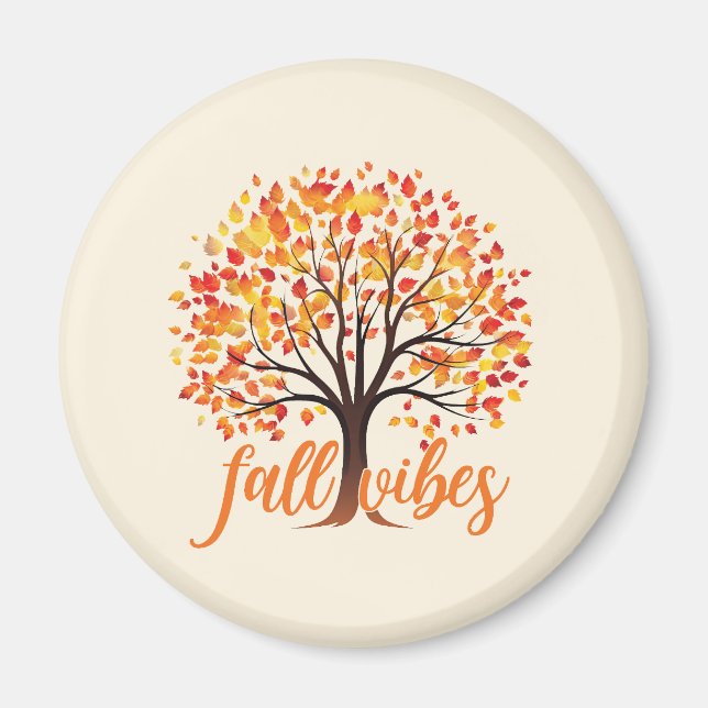 Fall Vibes - Gemütlicher Fall Tree Magnet (Vorne)