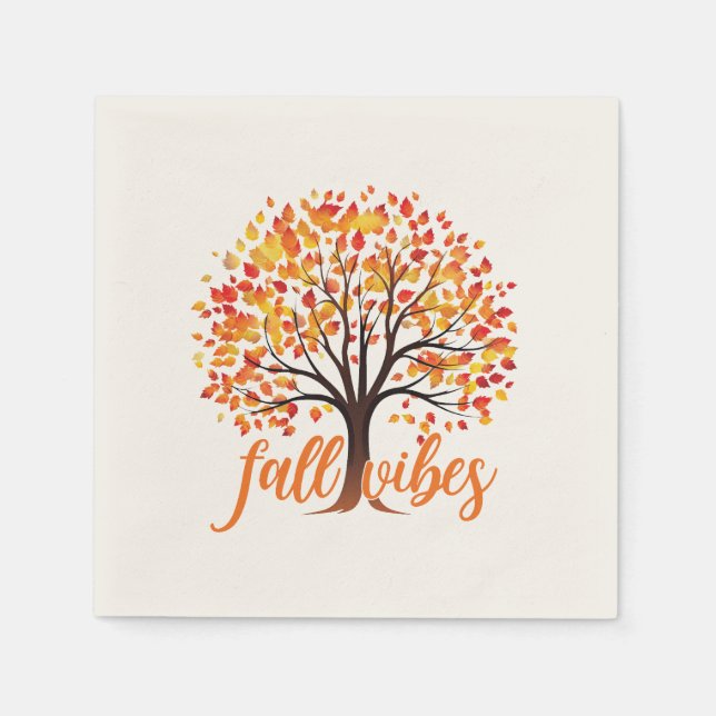 Fall Vibes - Gemütlicher Fall Tree Serviette (Vorderseite)