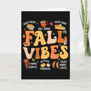 Fall Vibes Groovy Herbst Saison Pumpkin Gewürz Karte
