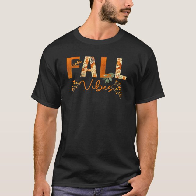 Fall Vibes Hello Autumn Vibes Bird Flowers Women F T-Shirt (Vorderseite)