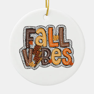 Fall Vibes Herbstlaubs Pumpkin Gewürz Erntedank Keramik Ornament