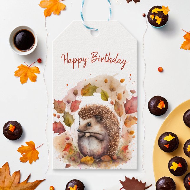 Fall vibes Igel - Geburtstag Geschenkanhänger (Von Creator hochgeladen)