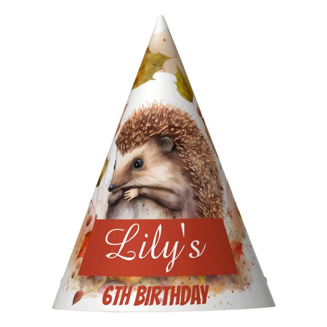 Fall Vibes Igel - Geburtstagsparty Hat Partyhütchen (Vorderseite)