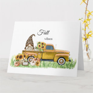 Fall Vibes Leopard Gnome Gelbe Lieferwagen Karte