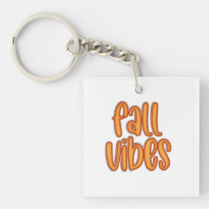 🍂 Fall Vibes Orange Text Graphic Schlüsselanhänger