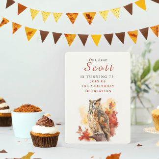 Fall vibes Owl - Einladungskarte für den Geburtsta