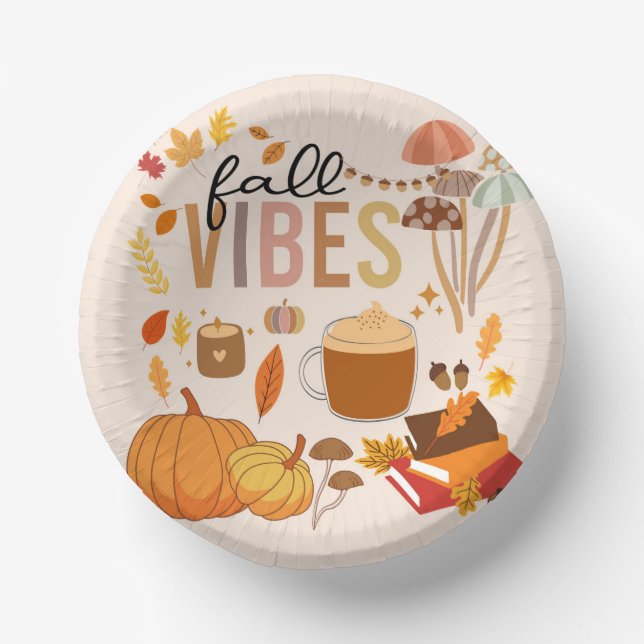 Fall Vibes Pappteller (Vorderseite)