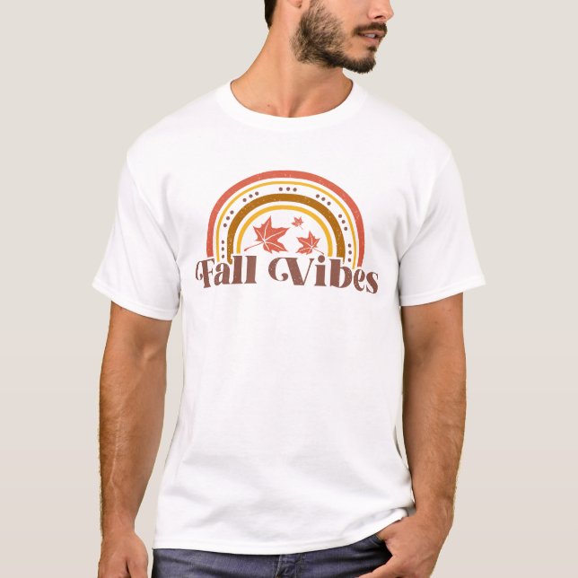 Fall Vibes Pumpkin Halloween Groovy Fall Saison T-Shirt (Vorderseite)