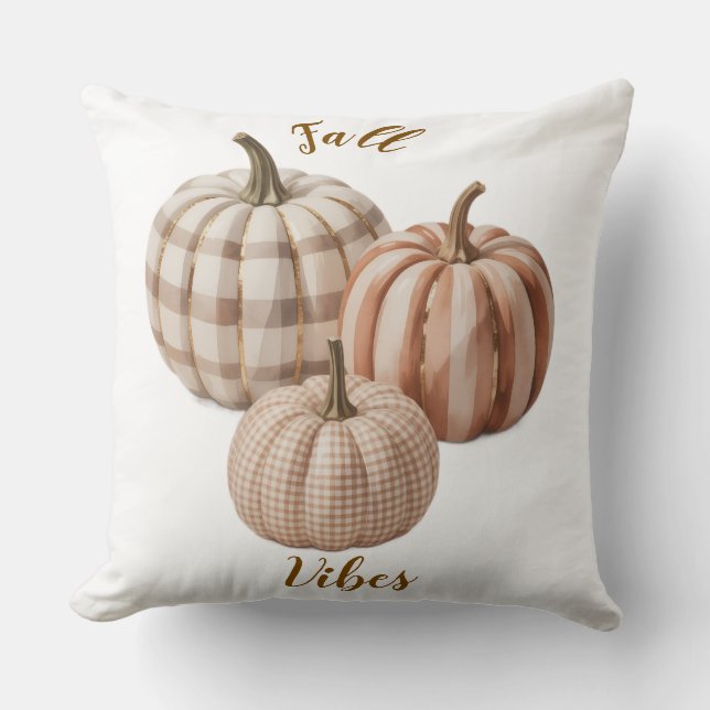 Fall vibes pumpkin Throw Pillow Kissen (Vorderseite)