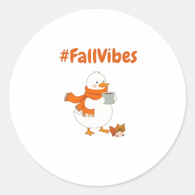 Fall Vibes Sticker - Niedlich Duck Herbst Gemütlic (Vorderseite)