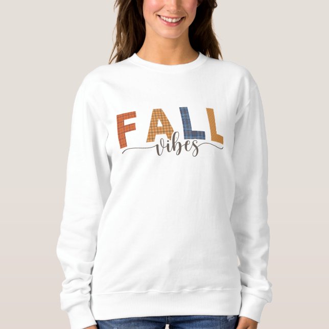 Fall Vibes Sweatshirt, Fall Crewneck Sweatshirt (Vorderseite)