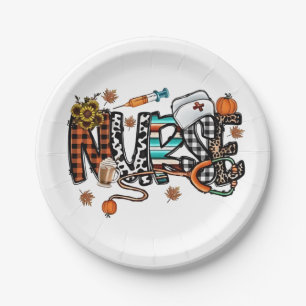 Fall Vibes that Nurlife Nurse Fall Saison Autum Pappteller