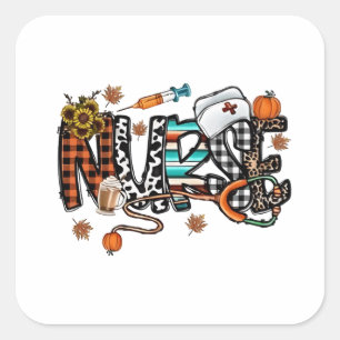 Fall Vibes that Nurlife Nurse Fall Saison Autum Quadratischer Aufkleber