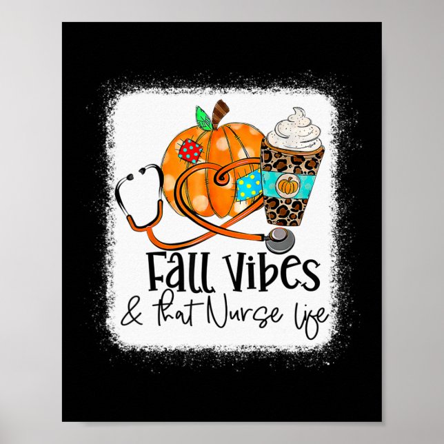 Fall Vibes und die Krankenschwester fallen unter Poster (Vorne)
