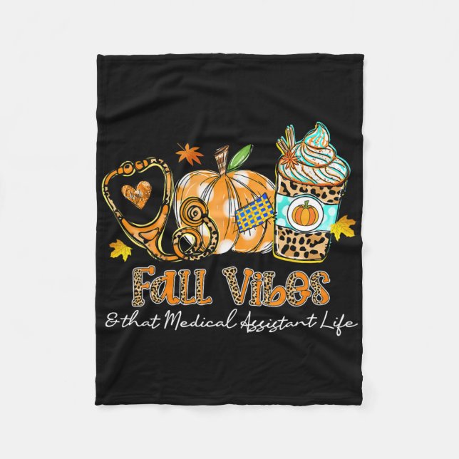 Fall Vibes und jenes medizinische Stethoscop Fleecedecke (Vorderseite)