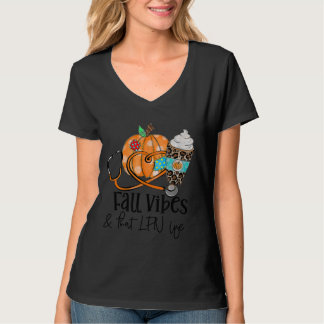 Fall Vibes und LPN Life Pumpkin Leopard Thanksgivi T-Shirt