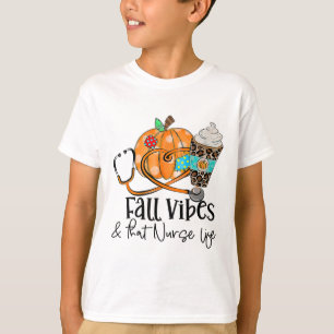 Fall Vibes und Nurse Life Pumpkin Leopard Thanksgi T-Shirt