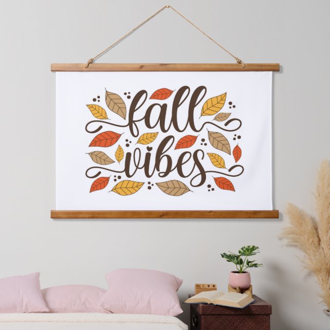 Fall Vibes Wandteppich Mit Holzrahmen (Schlafzimmer)