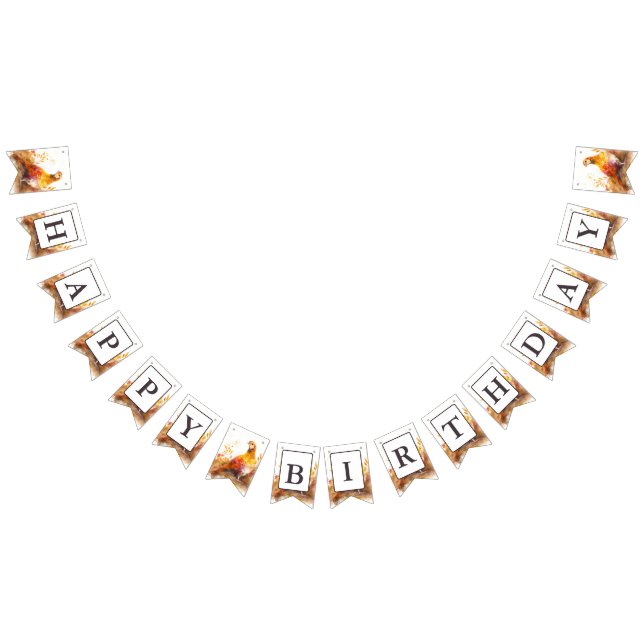 Fall Vibes Wasserfarbe Fasan - Geburtstag Wimpelkette (Alle)