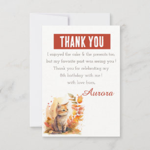 Fall Vibes Watercolor Kitten - Geburtstag Dankeskarte