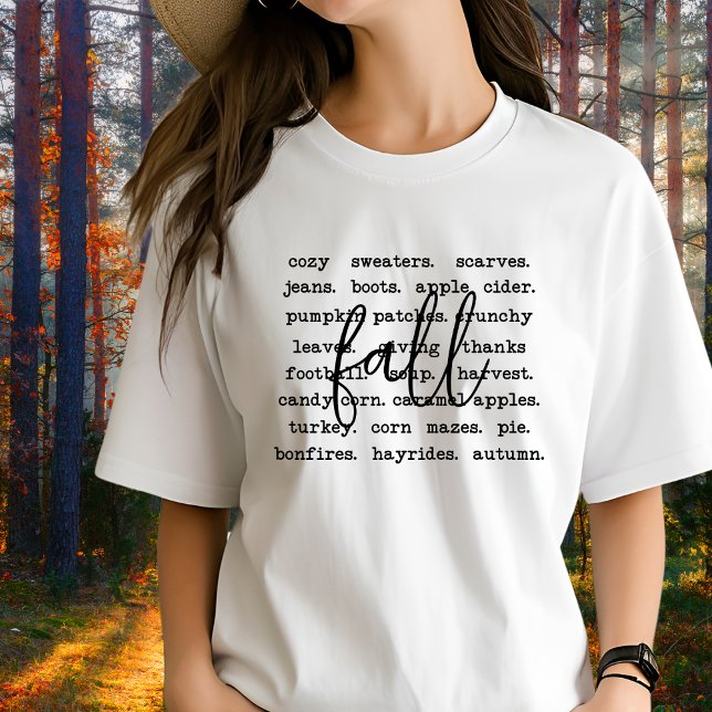 Fall Vibes Words Collage T-Shirt (Von Creator hochgeladen)
