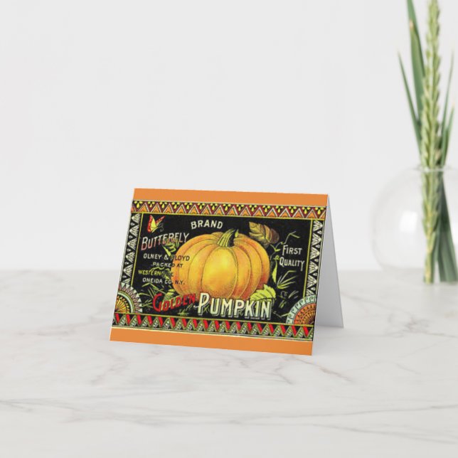 Fall-Vintage Kürbis-Gruß-Karte Feiertagskarte (Vorderseite)