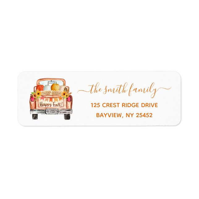 Fall Vintage LKW-Rücksendeadresse (Vorne)