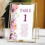 Fall Violet Magenta Lila Blume Tischnummer<br><div class="desc">Dies ist eine Fall Violet Magenta Lila florale Blume Hochzeit Tischnummer mit Namen!</div>