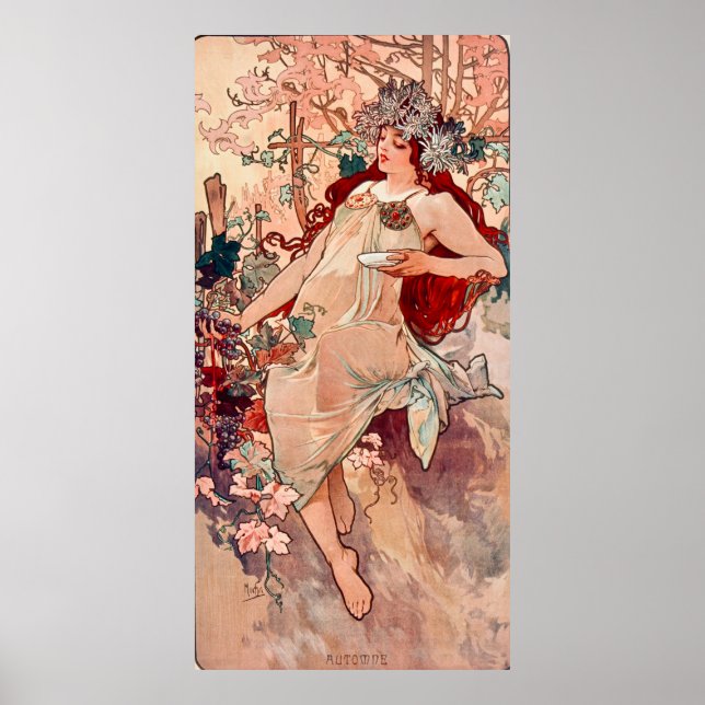 Fall von Alfons Mucha Poster (Vorne)