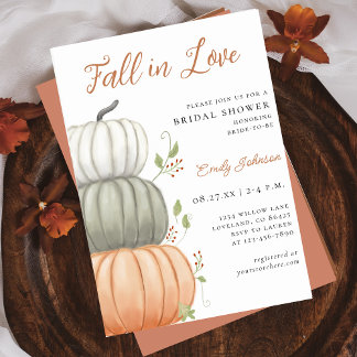 Fall von Liebe Pumpkin-Brautparty Einladung