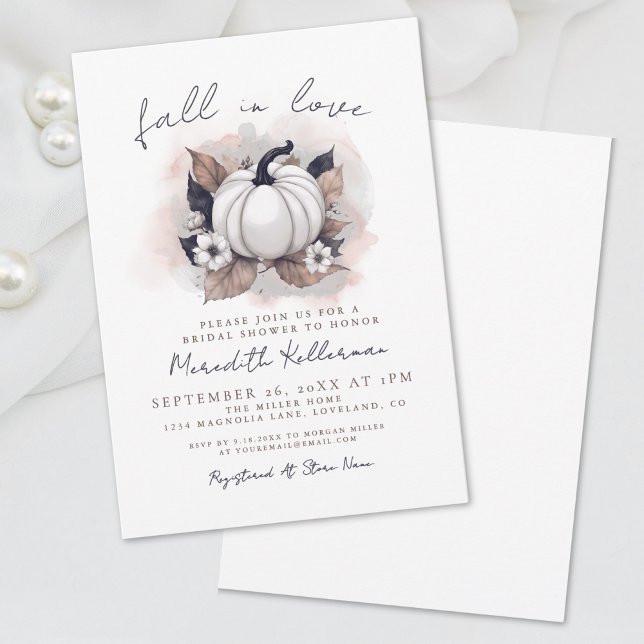 Fall von Liebe Pumpkin-Brautparty Einladung (Fall In Love Pumpkin Bridal Shower Invitation)