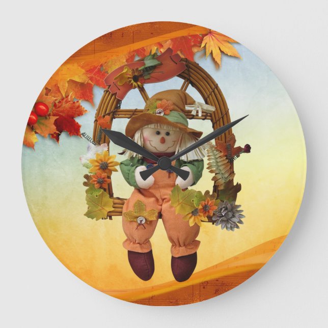 Fall Wall Clock Große Wanduhr (Vorderseite)